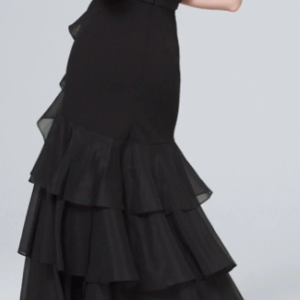 🆕  AIDAN MATTOX Ruffle-Detail Gown NWT Sz 10 ** SOLD OUT ** - Picture 3 of 3